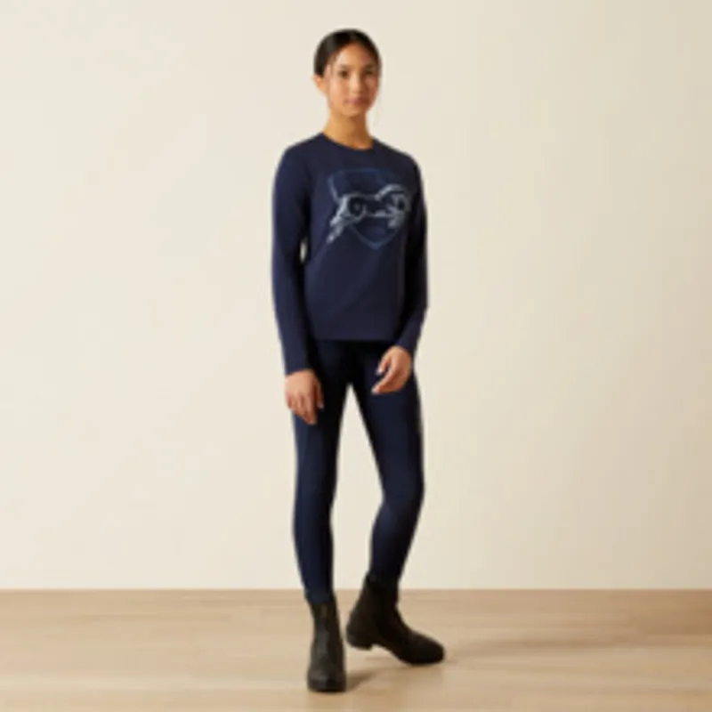 Ariat Youth Liberty Jump Long Sleeve T-Shirt - Navy-3