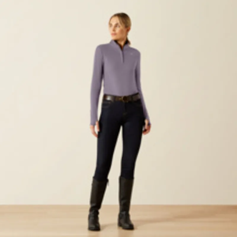 Ariat Womens Lowell 3.0 1/4 Zip Long Sleeve Base Layer - Purple Ash-1