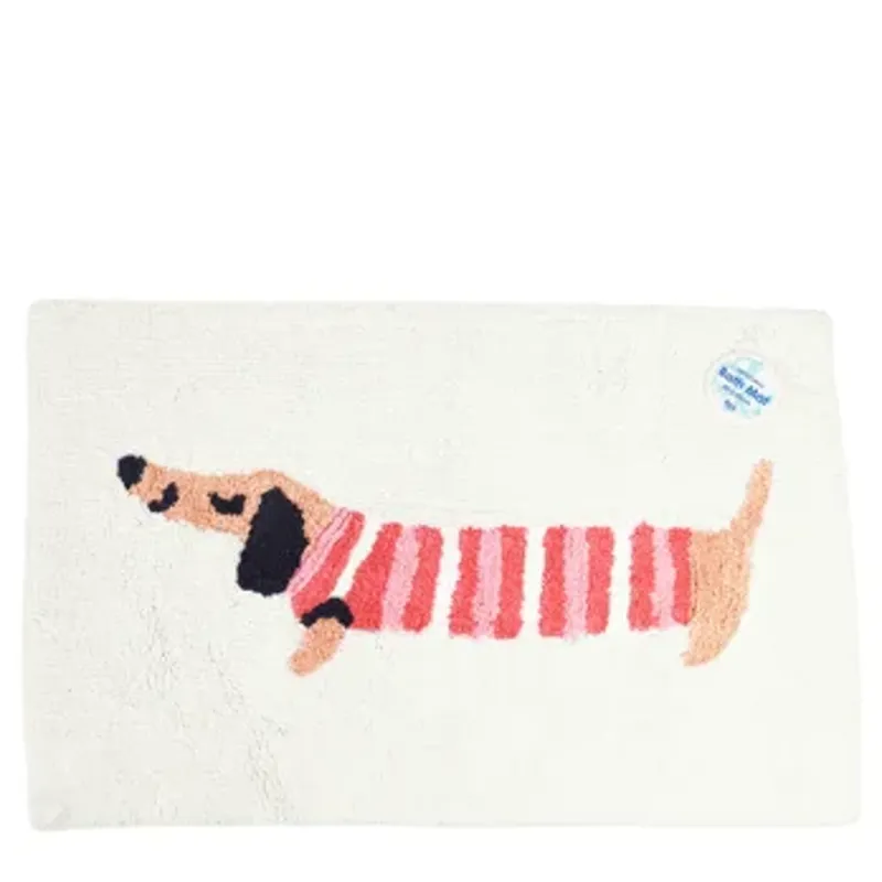 Rex Tufted Cotton Bath Mat - Sausage Dog