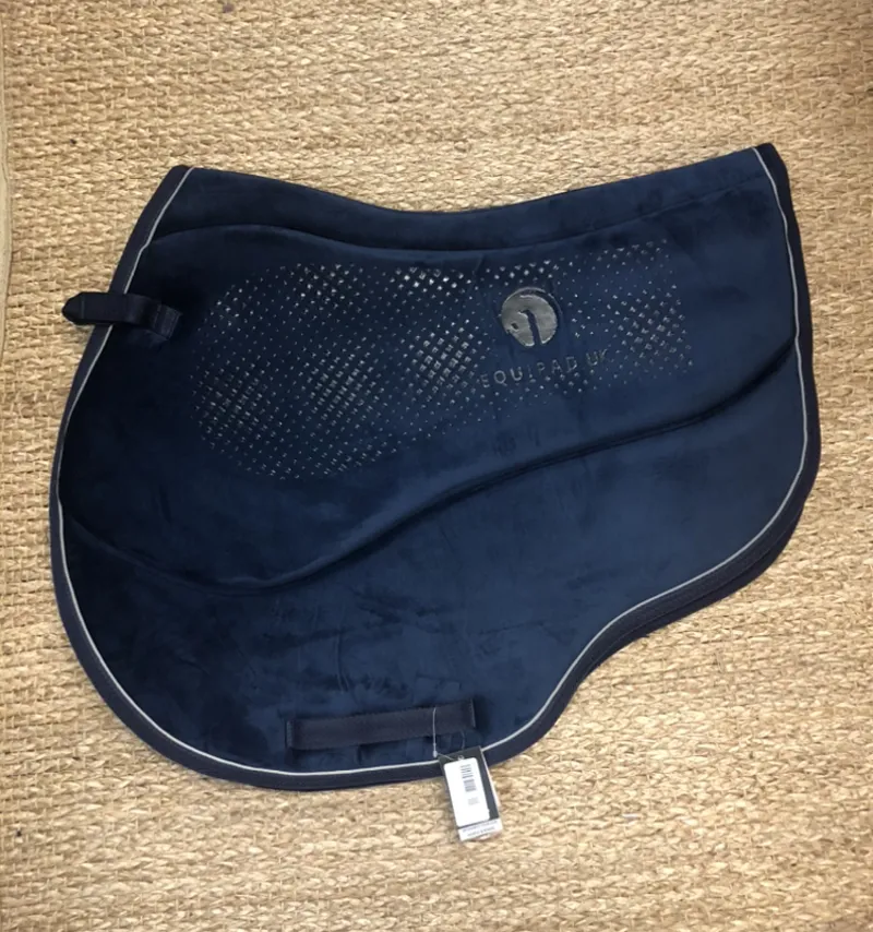 Equipad Opulence Jump Saddle Pad - Navy/ White Piping