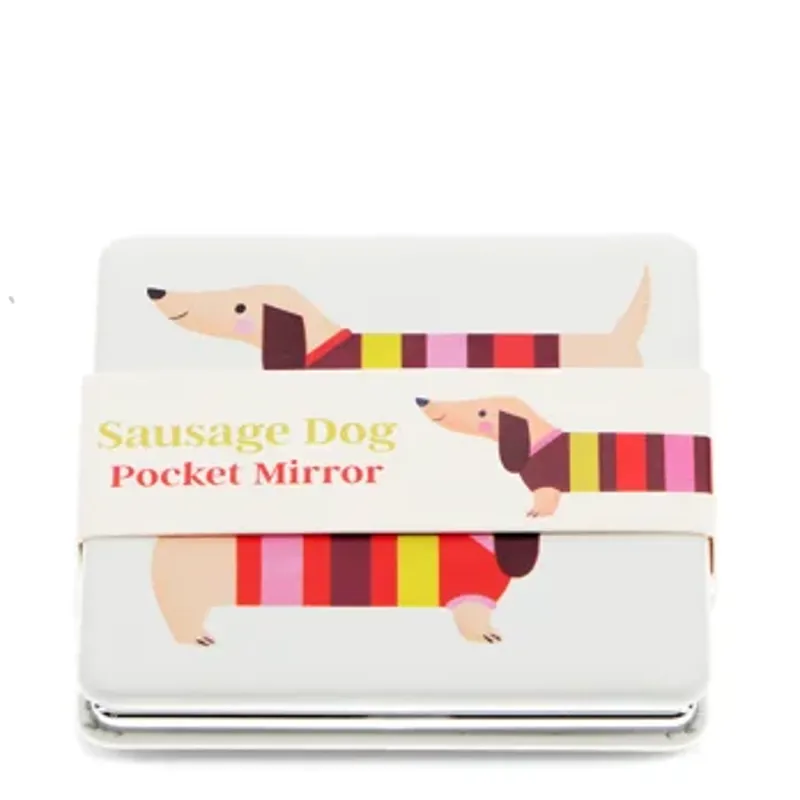 Rex Square Pocket Mirror - Sausage Dog