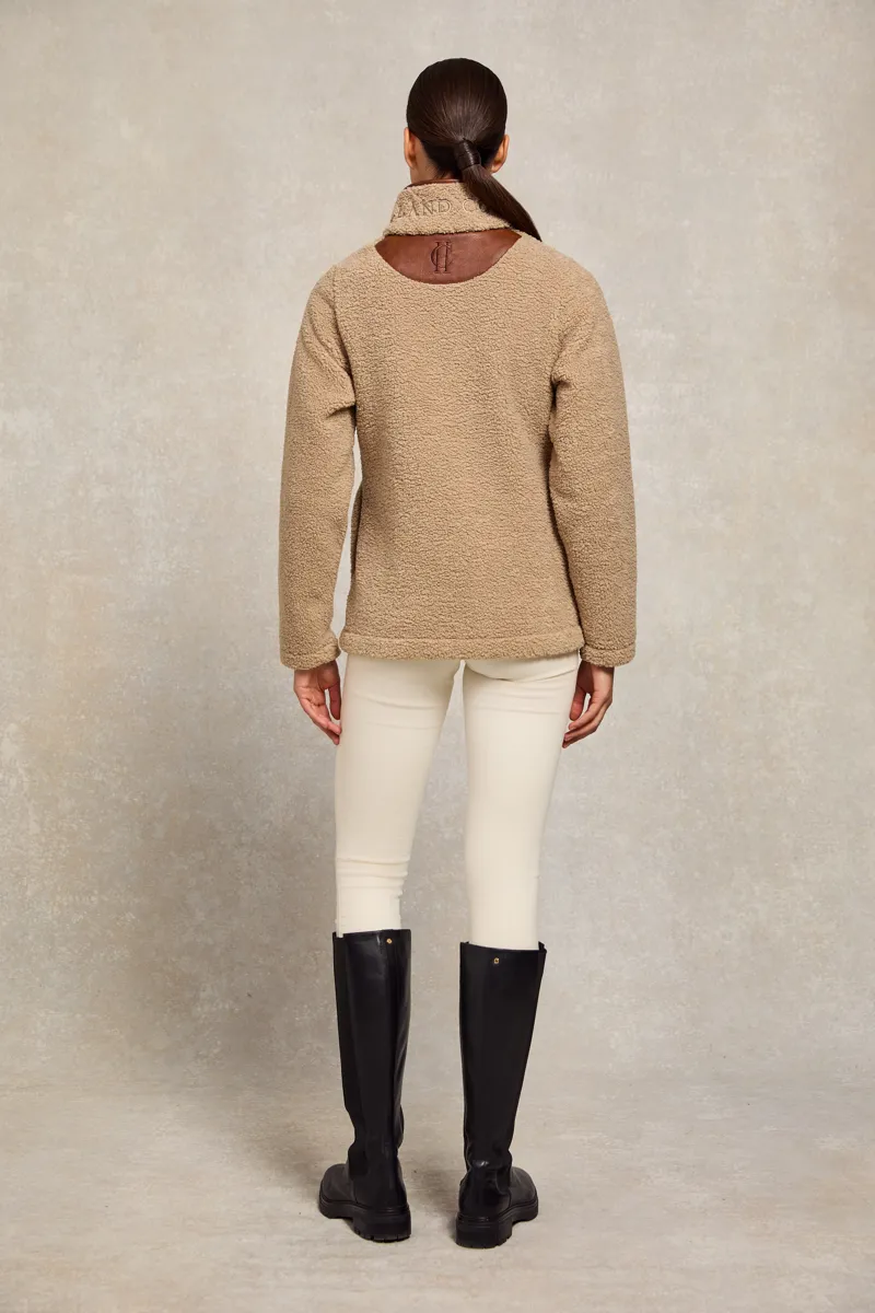 Holland Cooper Country Fleece Quarter Zip - Natural Borg-1