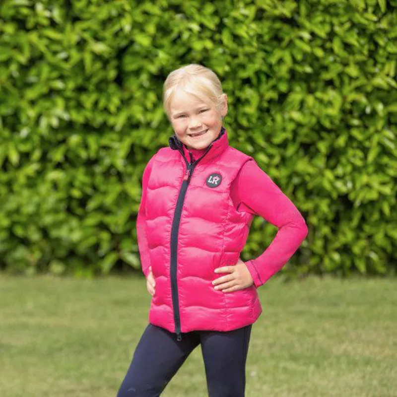 Analise Reversible Padded Gilet By Little Rider - Navy/Pink-1