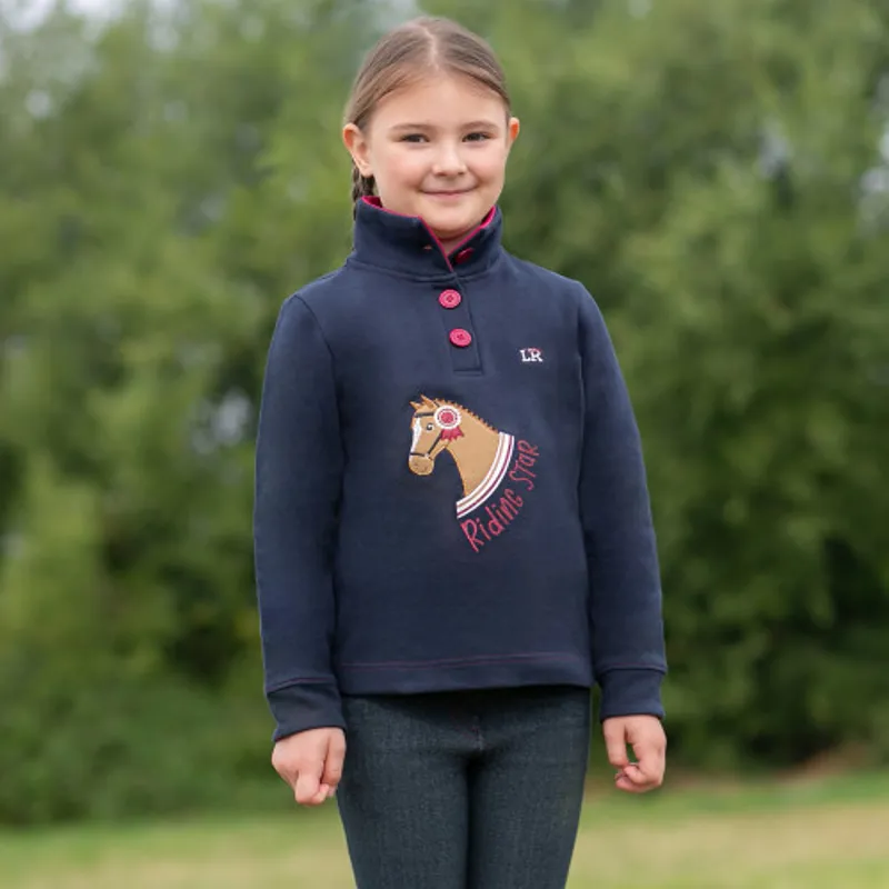 Little Rider Riding Star Collection Jumper - Navy/Burgundy-2