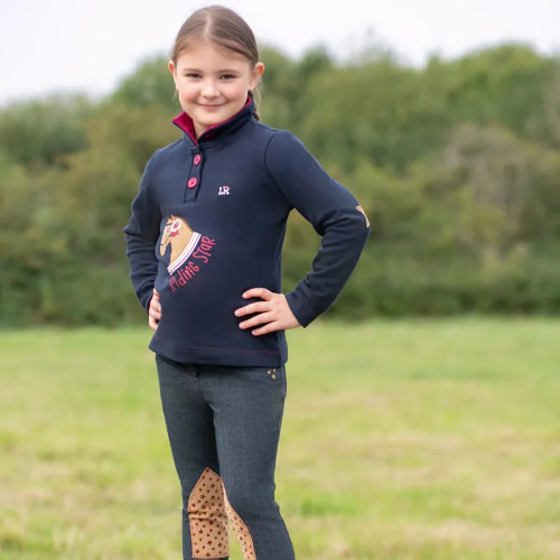 Little Rider Riding Star Collection Jumper - Navy/Burgundy-1