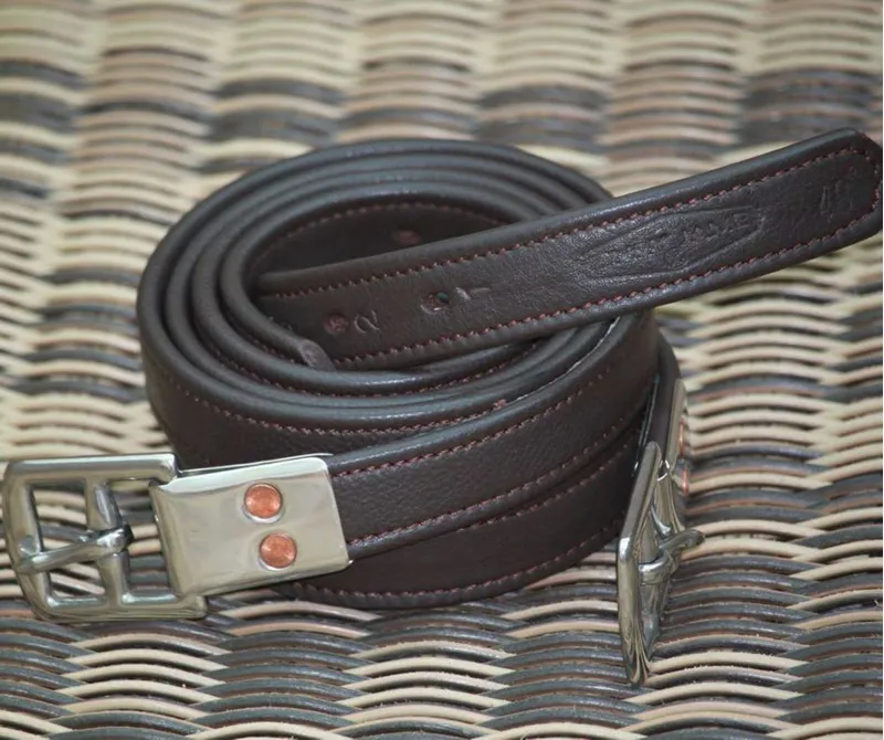 Henry James Precision Calfskin Stirrup Leathers Black-2