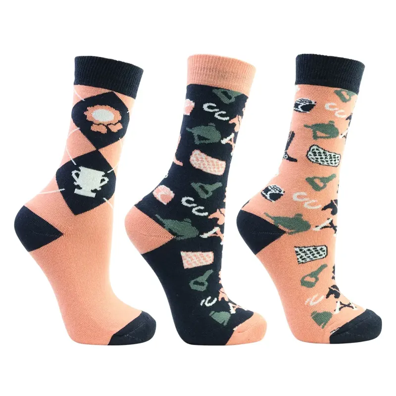 Pony Passion Socks By Little Rider - Pack Of 3 - Navy/Blush 