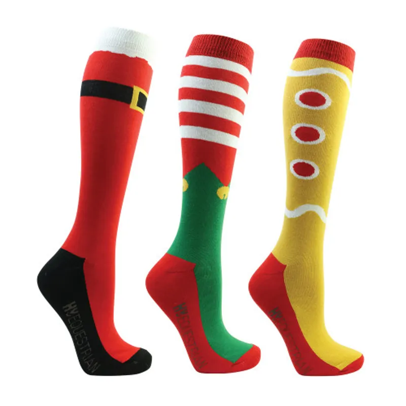 Hy Equestrian Festive Feet Christmas Socks Pack Of 3