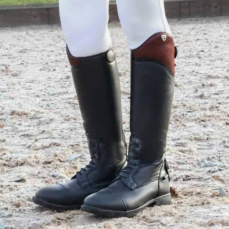 Hy Equestrian Childs Masera Riding Boot - Black/Oxblood
