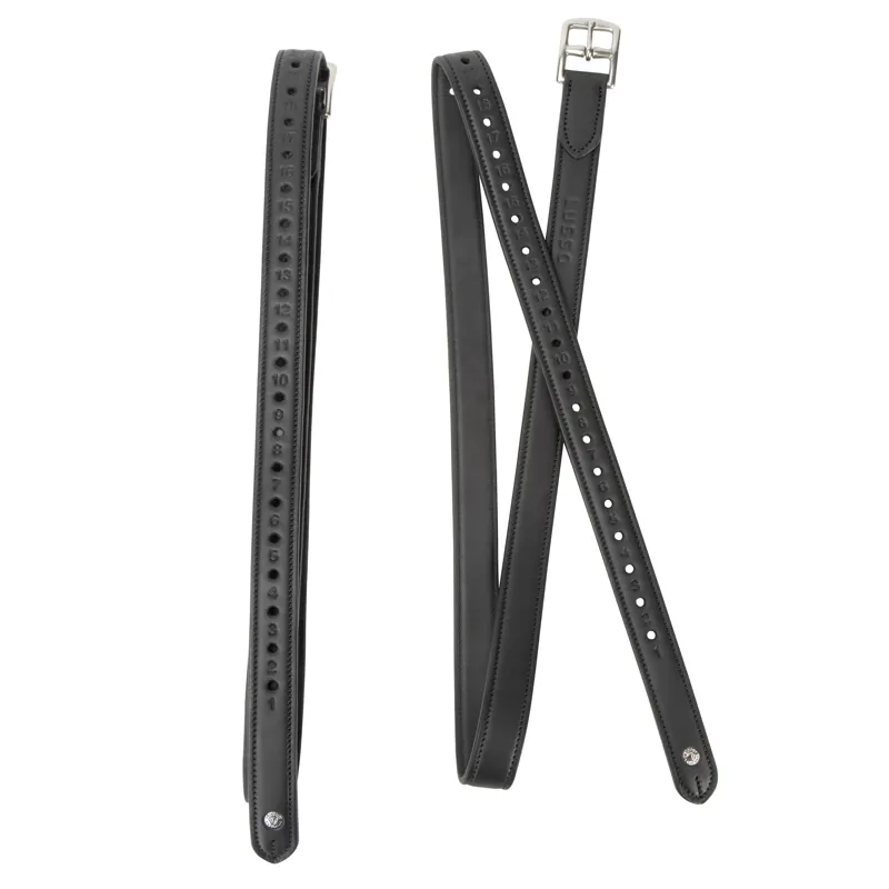 Velociti Lusso Non Stretch Stirrup Leathers - Black 1 inch width