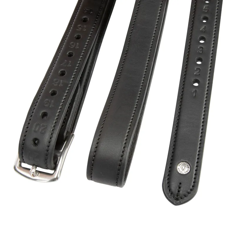 Velociti Lusso Non Stretch Stirrup Leathers - Black 1 inch width-1