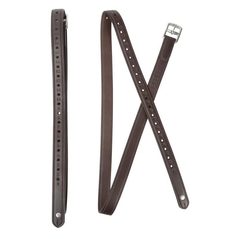 Velociti Lusso Non Stretch Stirrup Leathers - Havana 1 inch width