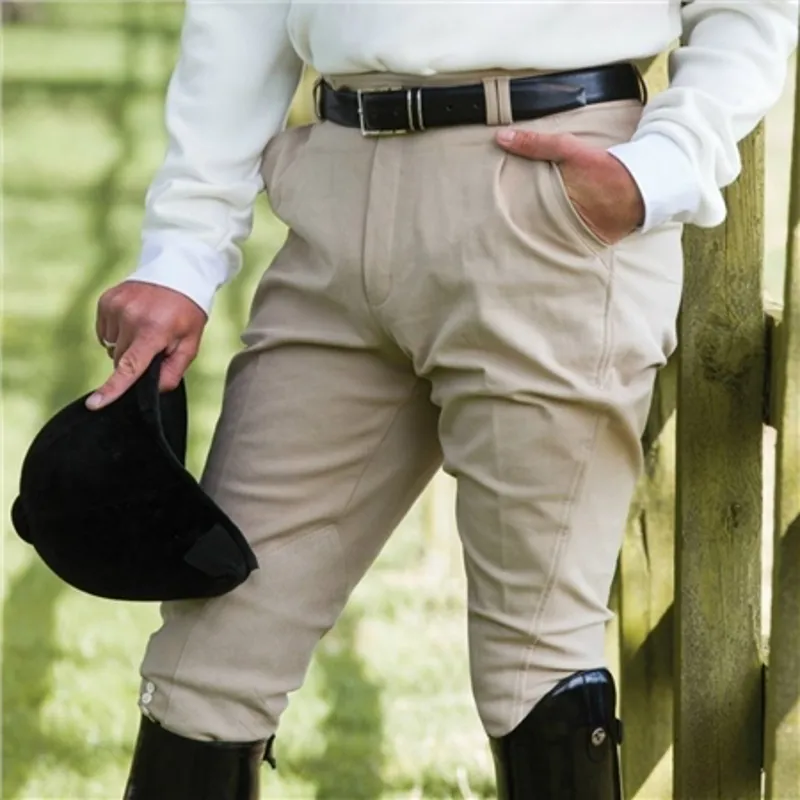 Equetech Mens Foxhunter Hybrid Breeches in Beige