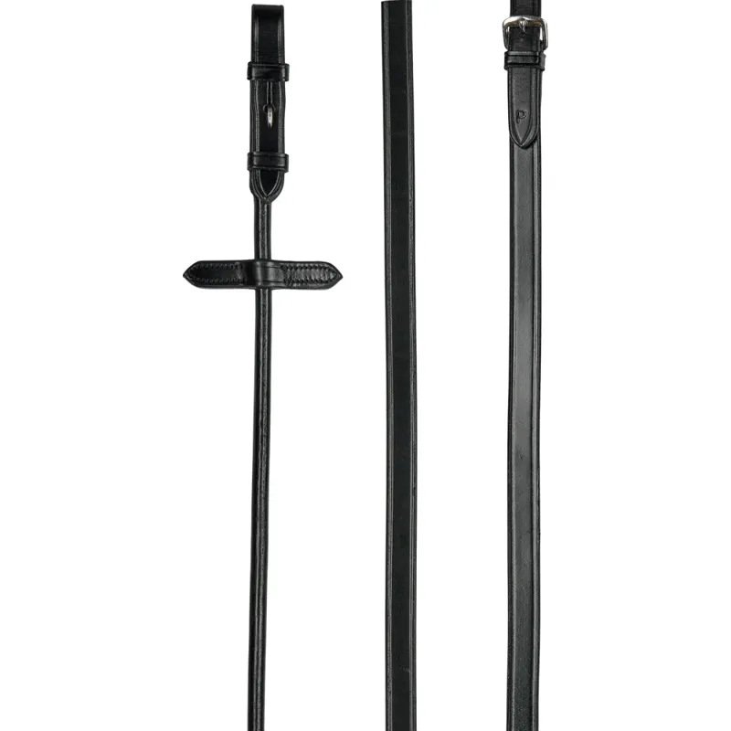 Catago Rolled Leather/Rubber Reins Black Full