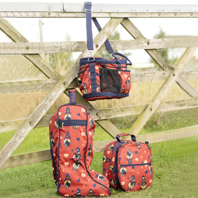 Hy Equestrian Thelwell Collection Balancing Act Grooming Bag - - Red/Navy one size-1