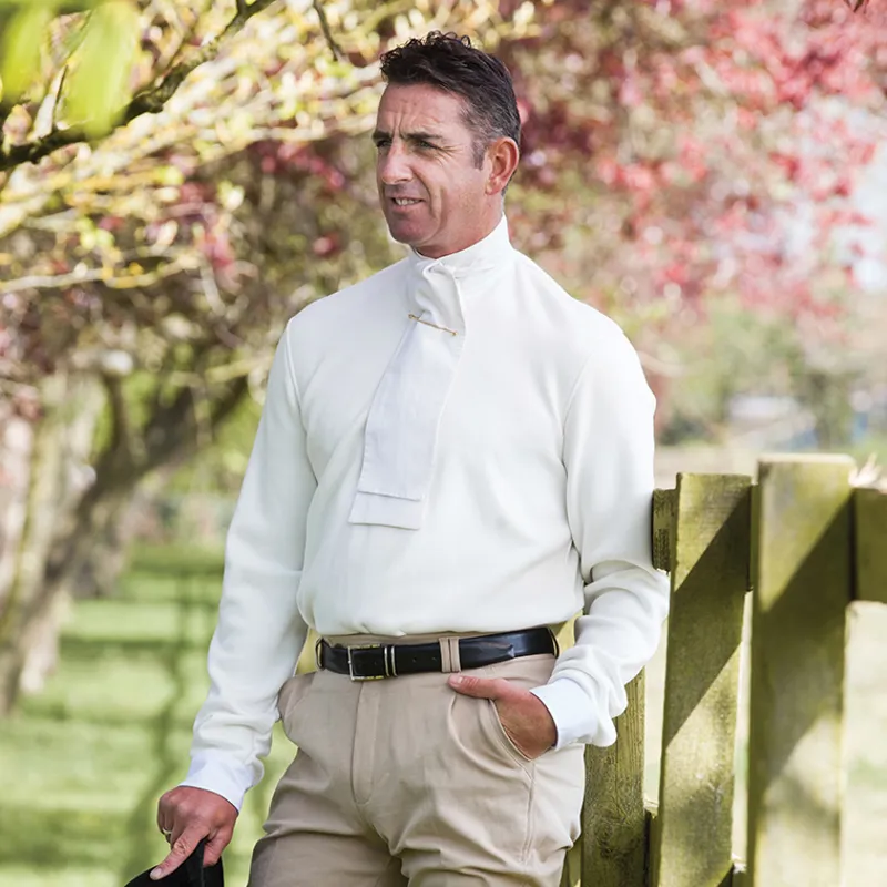 Equetech Mens Cotton Foxhunter Shirt - Ecru-1