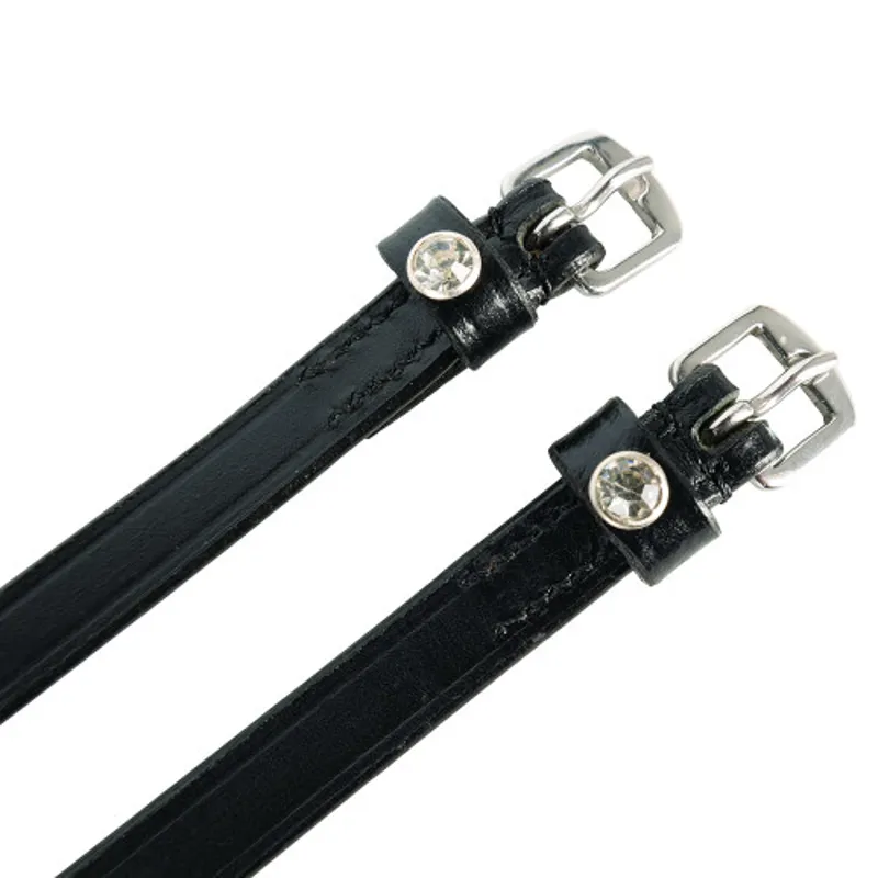 Hy Equestrian Children's Diamante Stud Spur Straps Brown