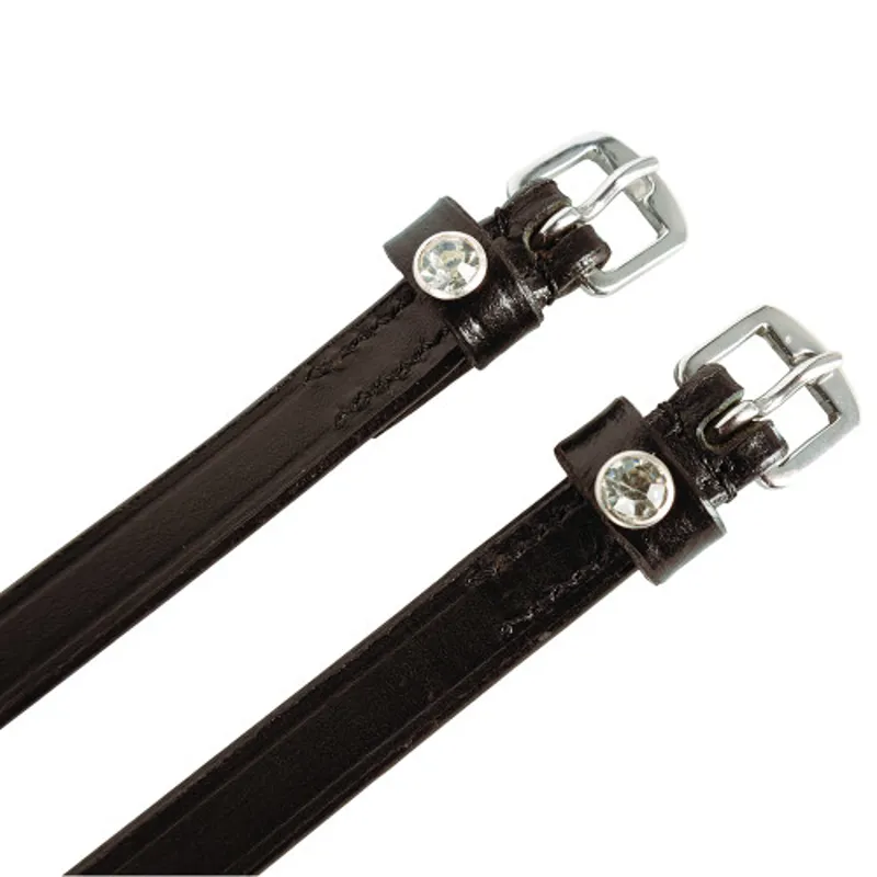 Hy Equestrian Diamante Stud Spur Straps - Brown 