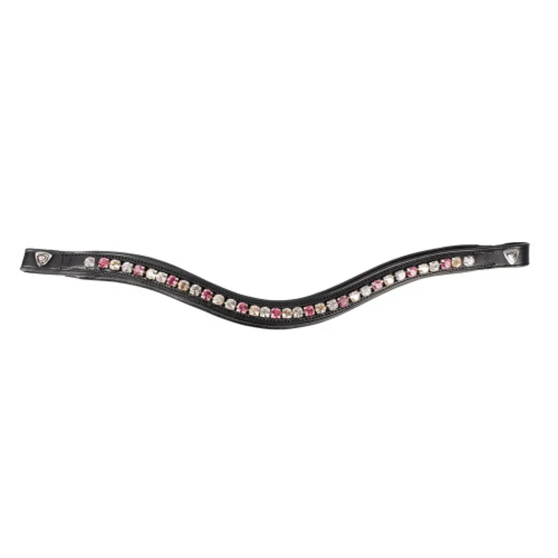 ProPresicce Signature Curved Diamante Browband Black with Rainbow Diamantes