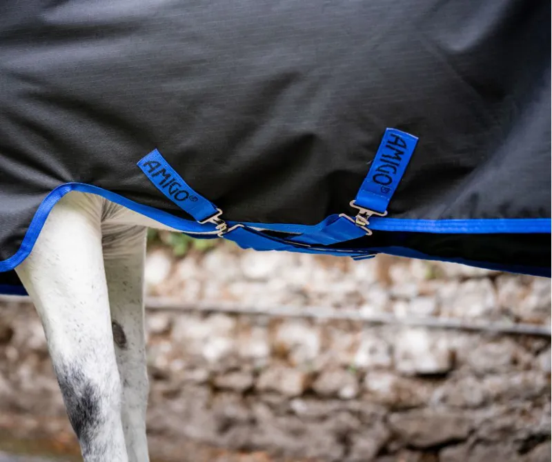 Horsewear Amigo Ripstop 900D Plus Turnout 200g - Black/Classic Blue-2
