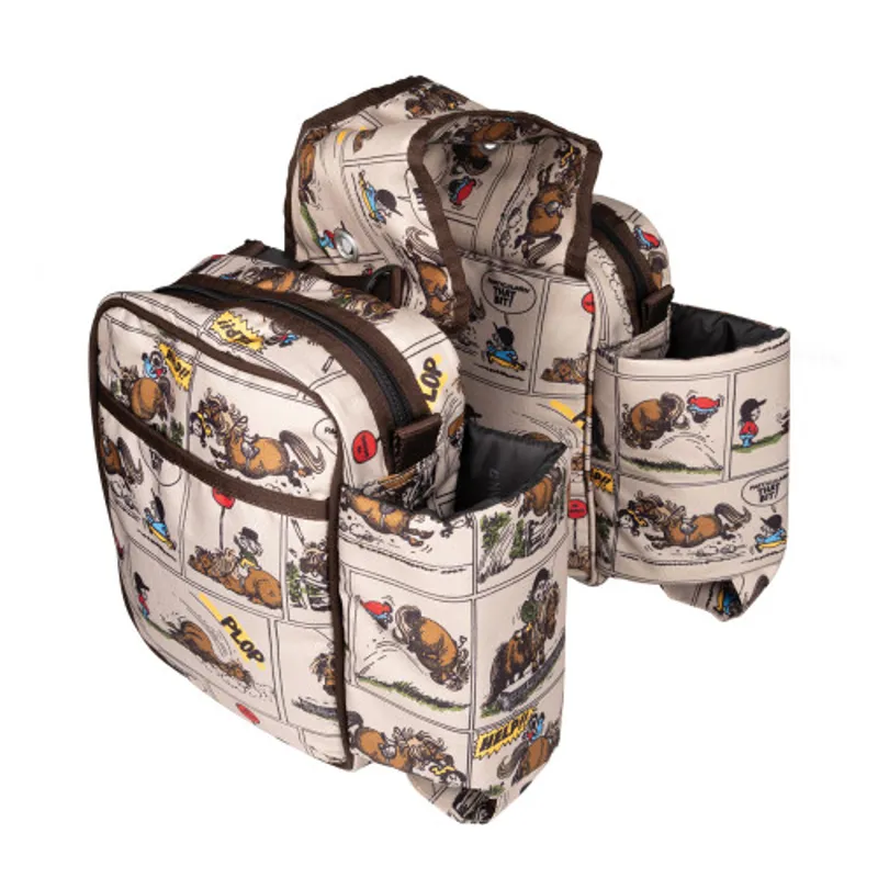 Hy Equestrian Thelwell Comic Chaos Saddle Pannier TAUPE one size