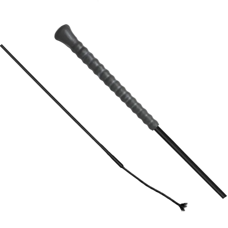 Fleck Nylon cover Rubber handle DressageWhip 110cm Black-1