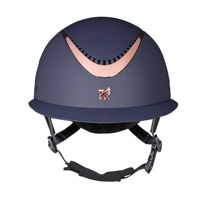 Karben Elisa Ellipse Wide Peak Riding Hat - Navy/ Rose Gold