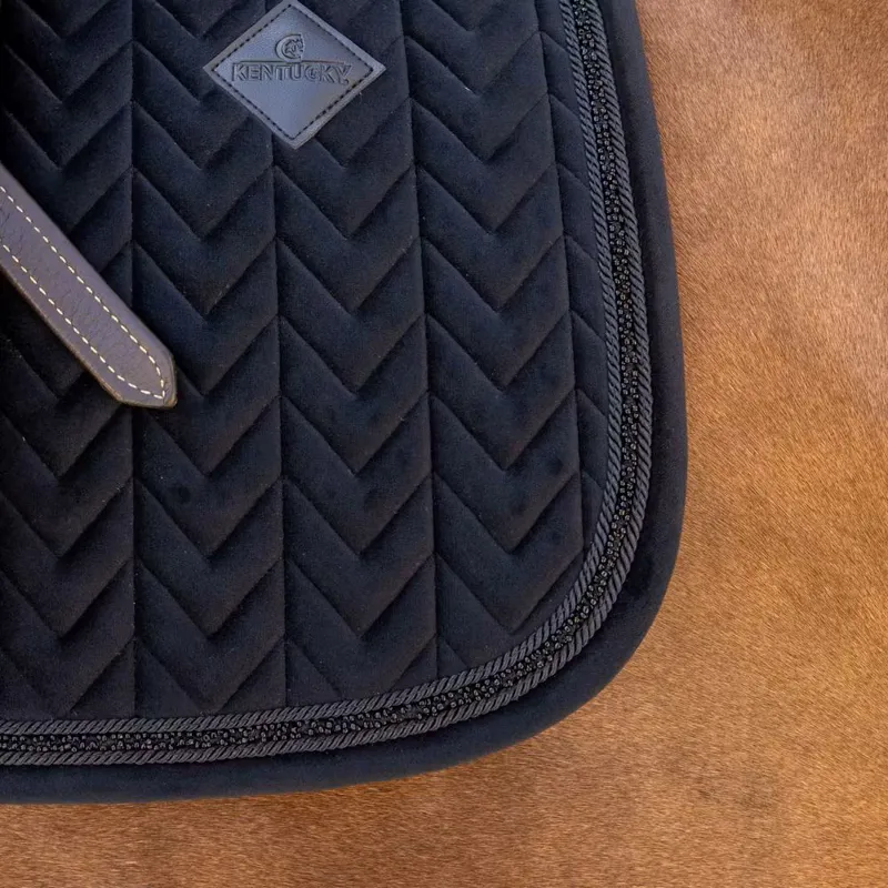 Kentucky Saddle Pad Velvet Mini Peals Jumping - Black-1