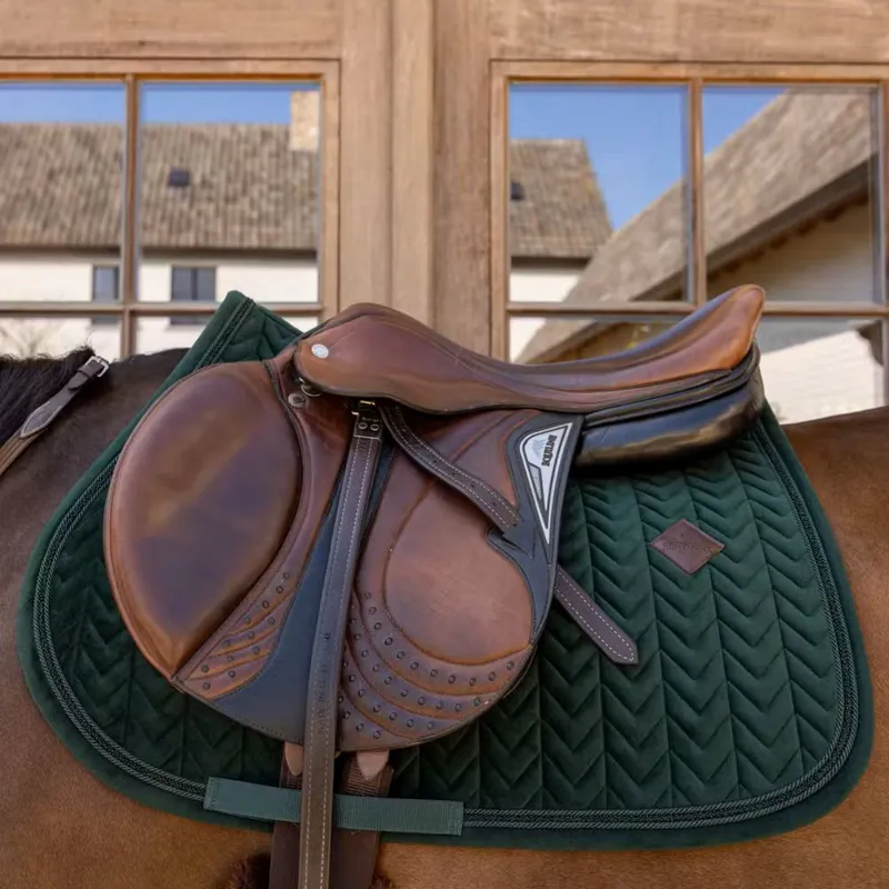 Kentucky Saddle Pad Velvet Mini Peals Jumping - Pine Green