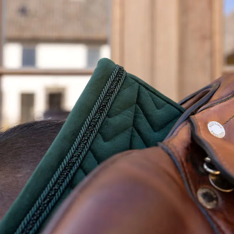 Kentucky Saddle Pad Velvet Mini Peals Jumping - Pine Green-3