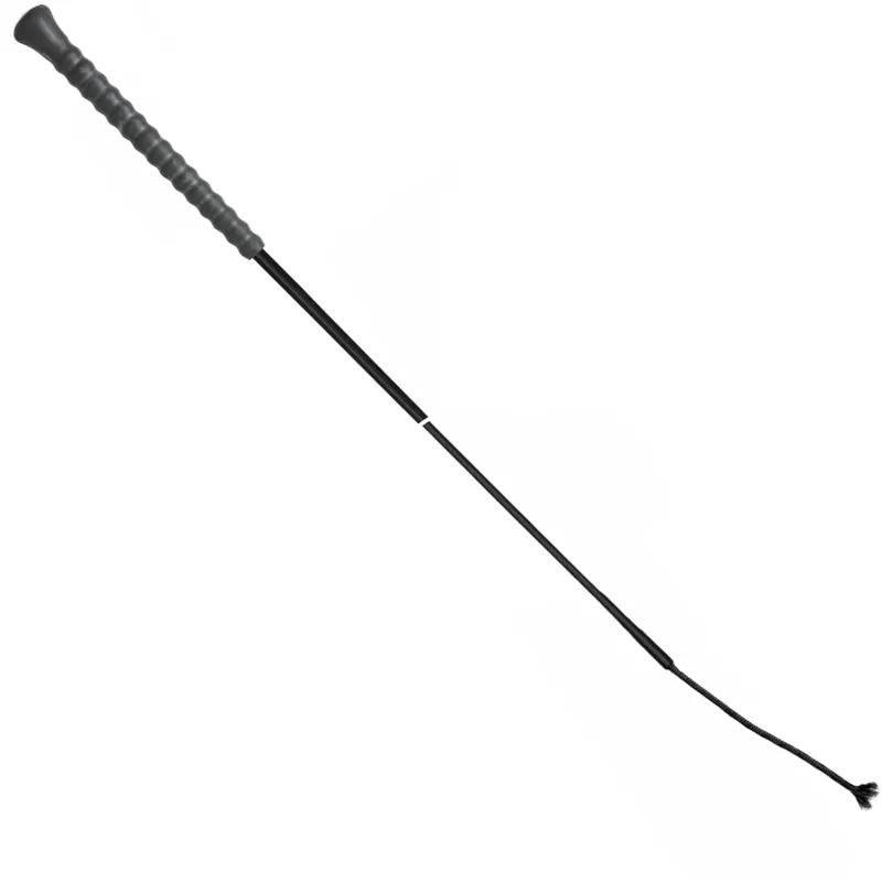Fleck Nylon cover Rubber handle DressageWhip 120cm Black