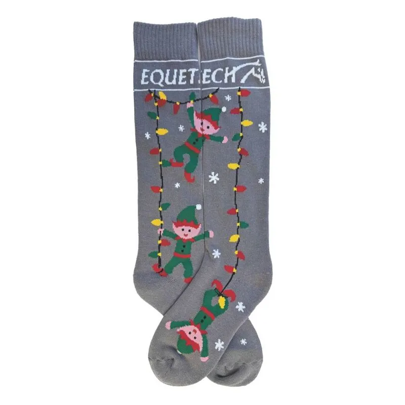 Unisex Cheeky Elf Riding Socks 2 Pack - Grey uk 4-8