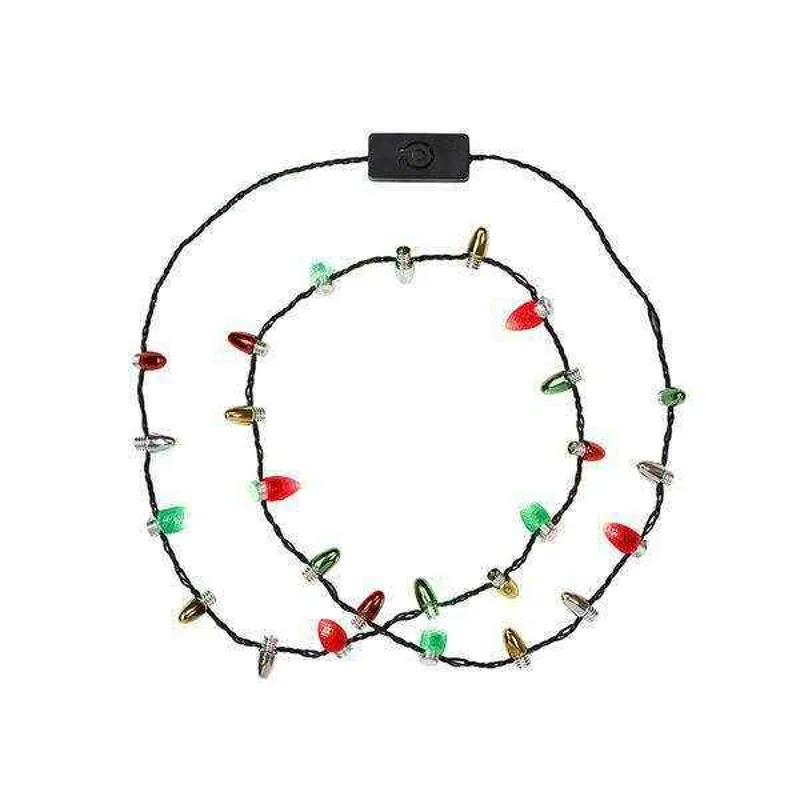 Talking Tables Red and Green Light Up Christmas LED Necklace-3