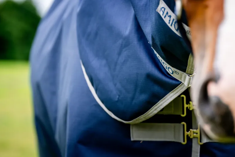 Amigo Ripstop 900D Plus Lightweight 0g Turnout Rug - Navy/Titanium Grey-4