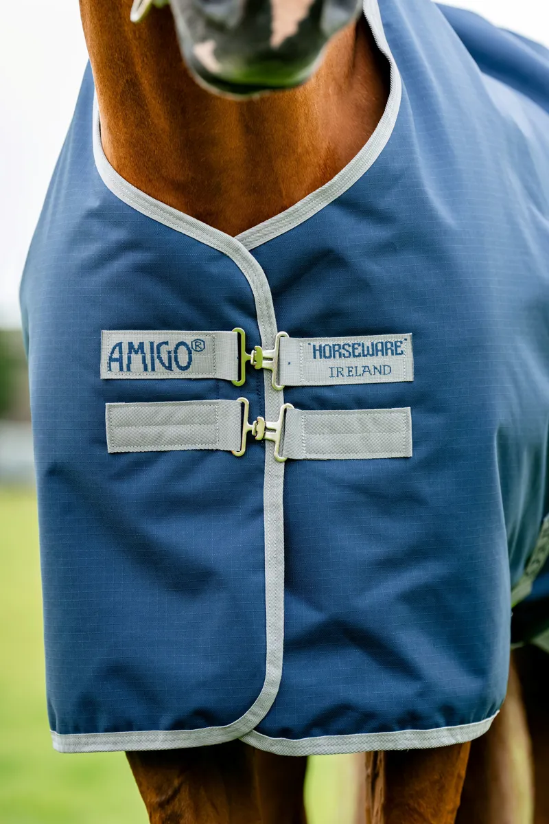 Amigo Ripstop 900D Plus Lightweight 0g Turnout Rug - Navy/Titanium Grey-9