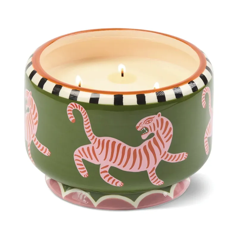 Designworks Collective A Dopo 8oz/226g Tiger Ceramic Candle - Black Cedar and Fig-1