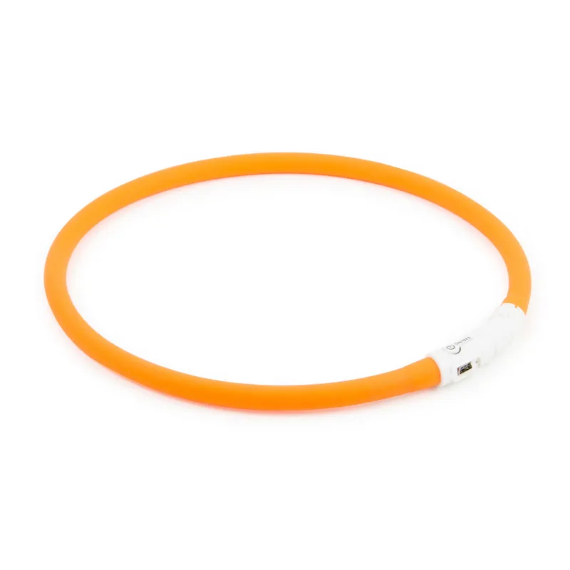 Ancol Night Safety Rechargeable Flashing Band for Dogs - Orange
