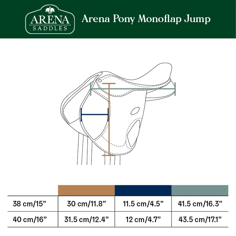 Arena Pony Monoflap Jump Saddle - Brown-5