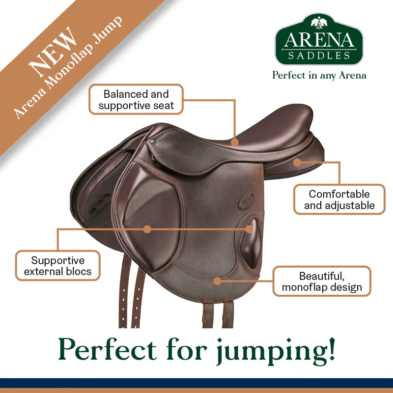 Arena Monoflap Jump Saddle - Black-8