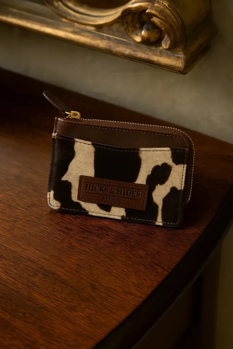 Hicks and Hides Bibury Coin Purse Cowprint-1