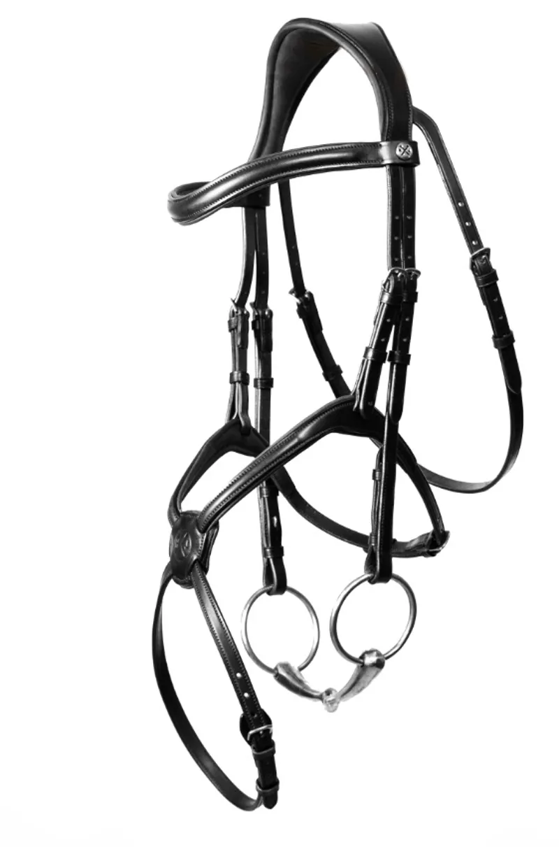 Henry James Grackle Bridle with Flexure Curve Headpiece - Black