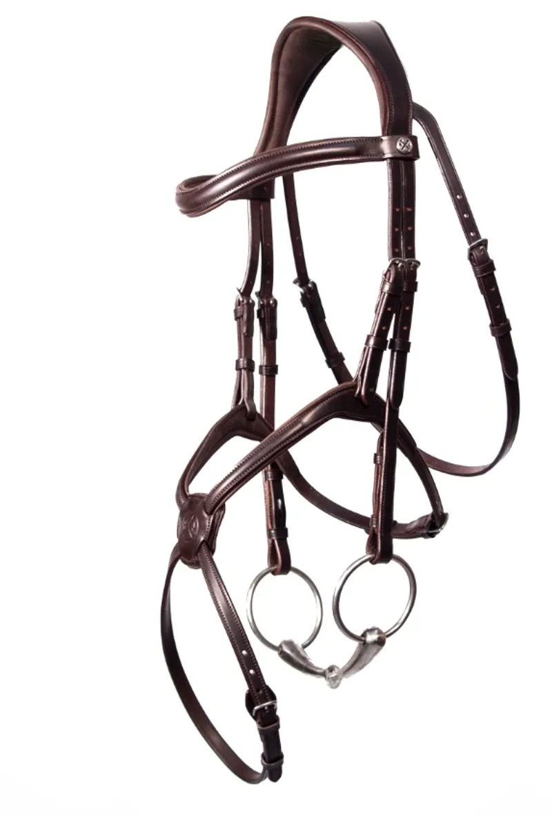 Henry James Grackle Bridle with Flexure Curve Headpiece - Brown
