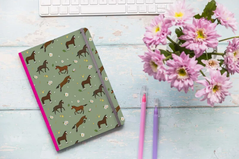 Emily Cole Bay Horse Pattern Soft Cover Notebook