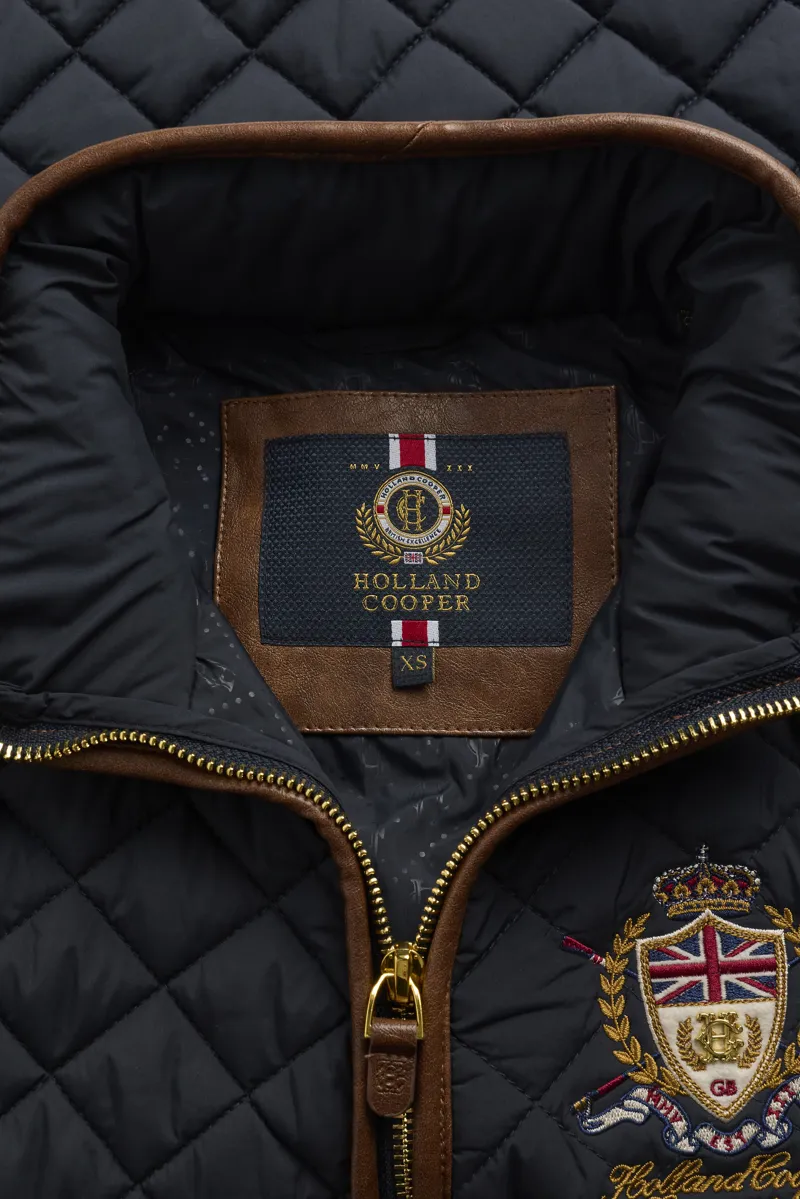 Holland Cooper Boughton Diamound Quilt Gilet - Ink Navy-3