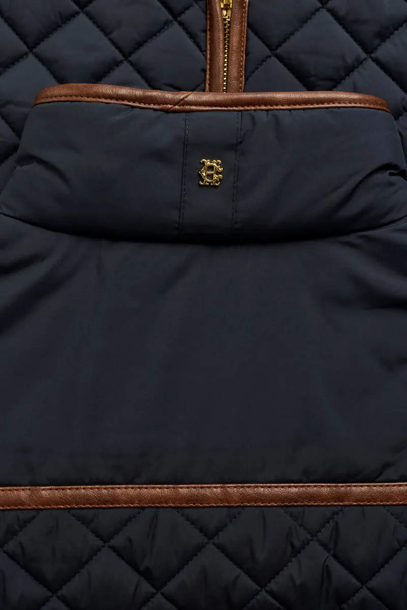 Holland Cooper Boughton Diamound Quilt Gilet - Ink Navy-5
