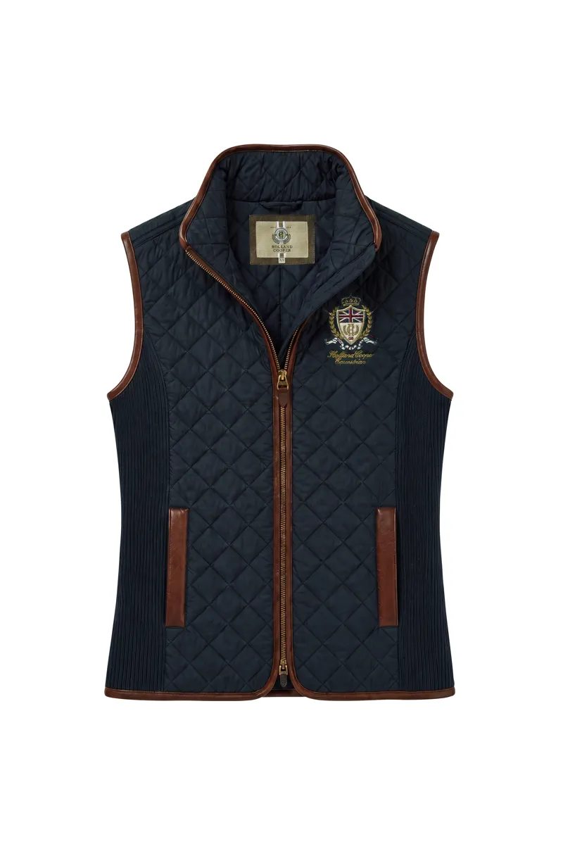 Holland Cooper Boughton Diamound Quilt Gilet - Ink Navy-6