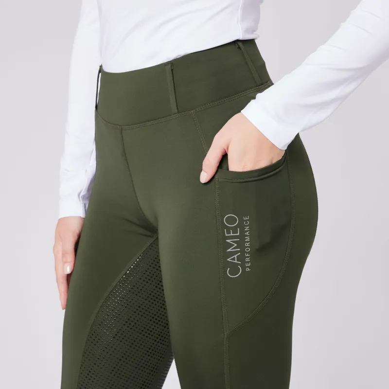 Cameo Performance Tights - Olive-3