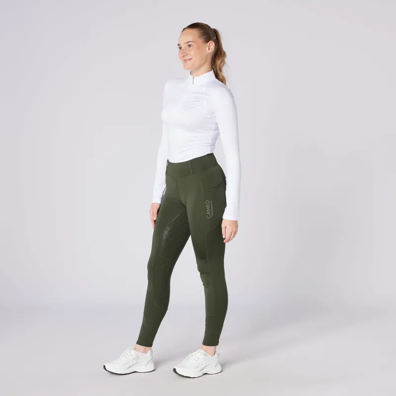 Cameo Performance Tights - Olive-2