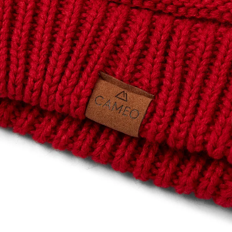 Cameo Winter Bobble Hat - Red-1