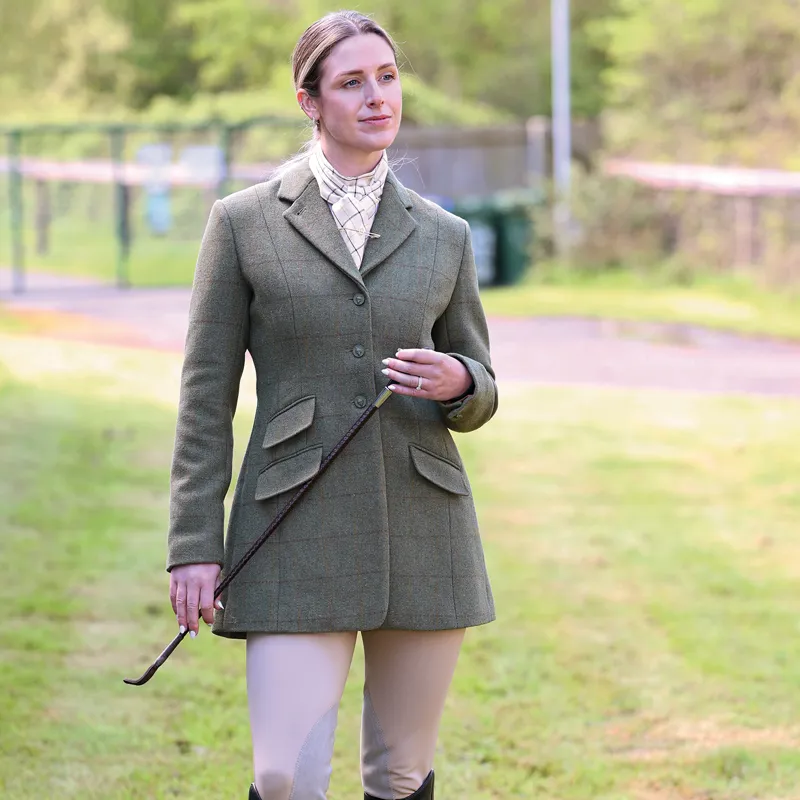 Equetech Claydon Beaufort Tweed Riding Jacket - Green-2